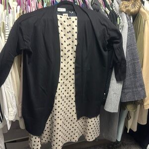 Anne Klein Dress 16 Black Cardigan Ava & Viv 1X